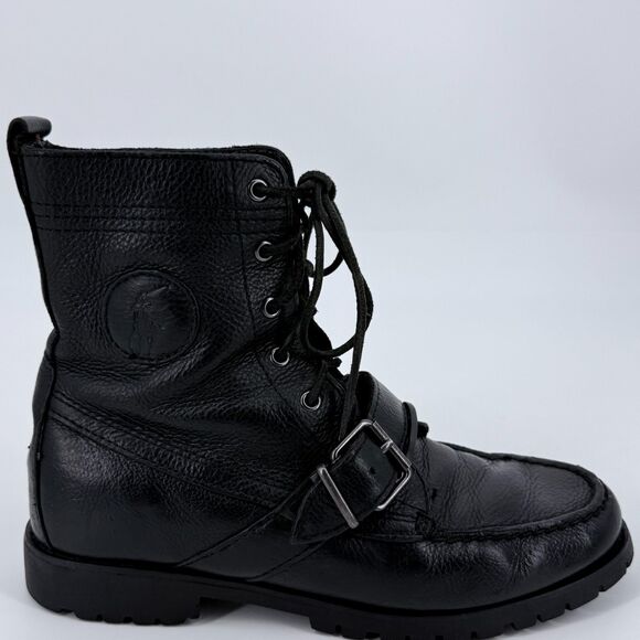 Polo Ralph Lauren Ranger Leather Buckle Boots Black Size 8 main image 14